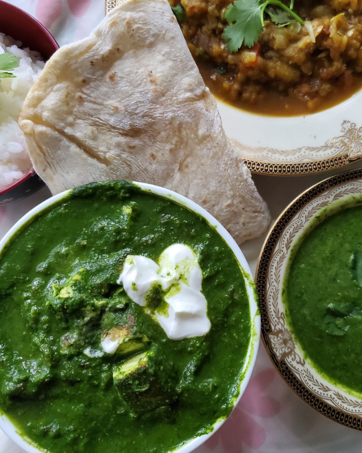 vegan palak paneer